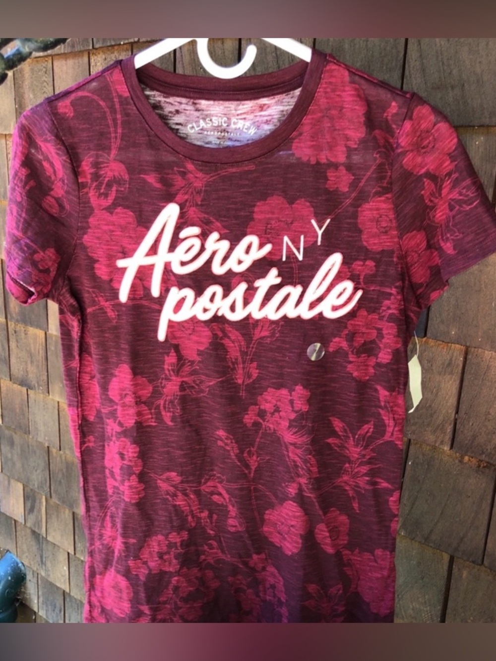 Aeropostale Classic Crew Tee in Maroon Heather- NWT-Size L